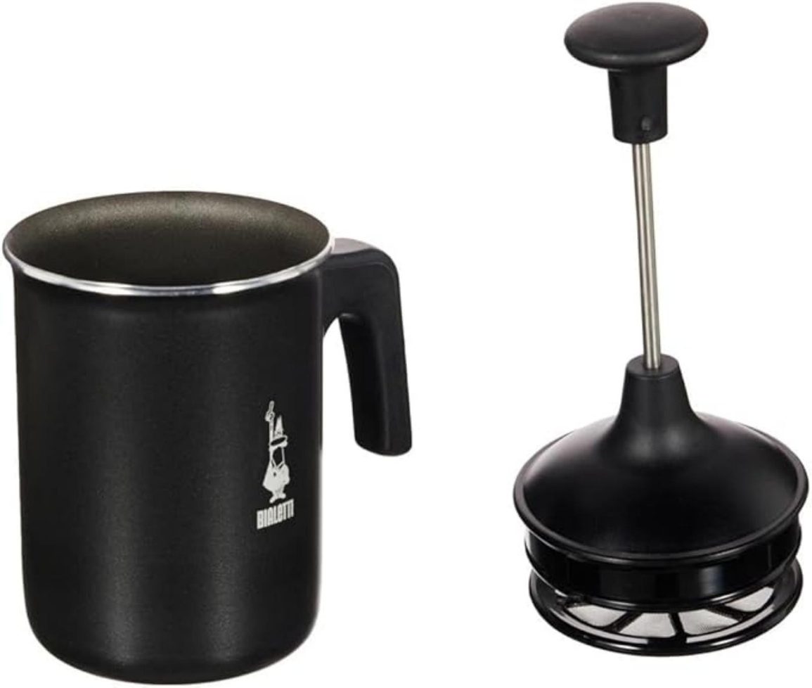 Bialetti Tutto Crema铝制不粘奶泡杯，3杯，160毫升，不适用于电磁炉，黑色
