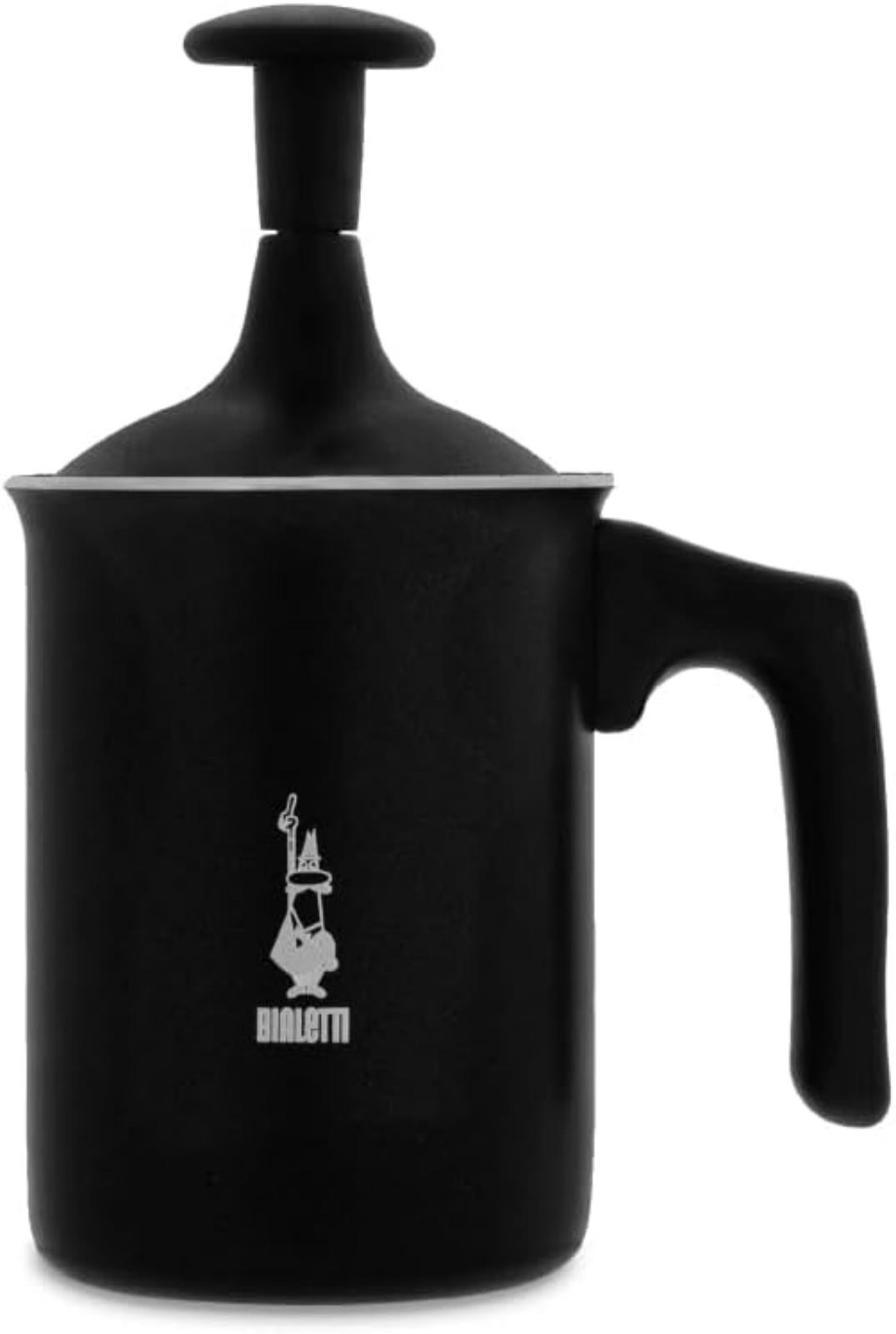 Bialetti Tutto Crema铝制不粘奶泡杯，3杯，160毫升，不适用于电磁炉，黑色